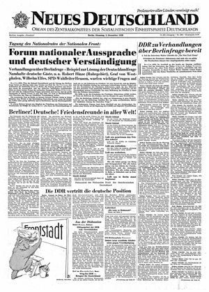 Neues Deutschland Online-Archiv vom 02.12.1958