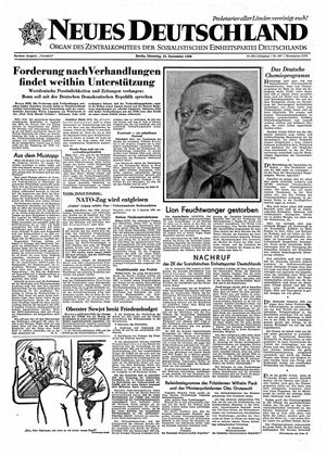 Neues Deutschland Online-Archiv vom 23.12.1958