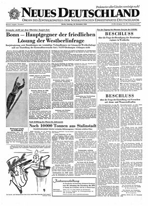 Neues Deutschland Online-Archiv vom 28.12.1958
