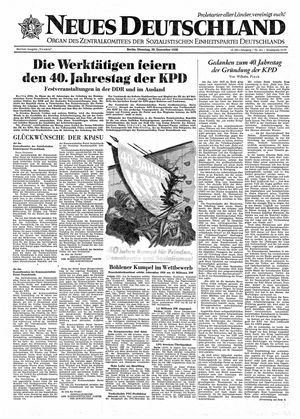 Neues Deutschland Online-Archiv vom 30.12.1958