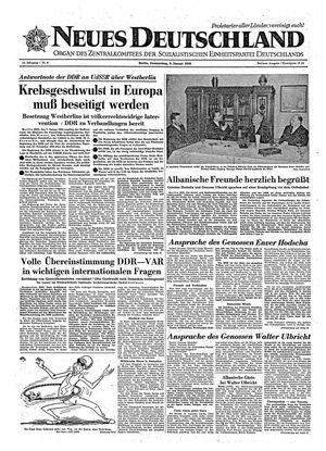 Neues Deutschland Online-Archiv vom 08.01.1959