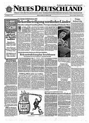 Neues Deutschland Online-Archiv vom 16.02.1959
