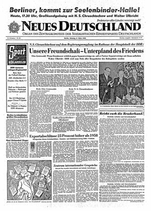 Neues Deutschland Online-Archiv vom 09.03.1959