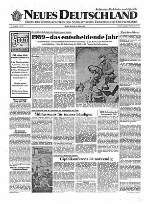 Neues Deutschland Online-Archiv vom 16.03.1959