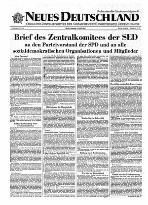 Neues Deutschland Online-Archiv vom 05.04.1959
