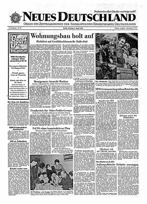 Neues Deutschland Online-Archiv vom 06.04.1959