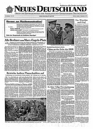 Neues Deutschland Online-Archiv vom 30.04.1959