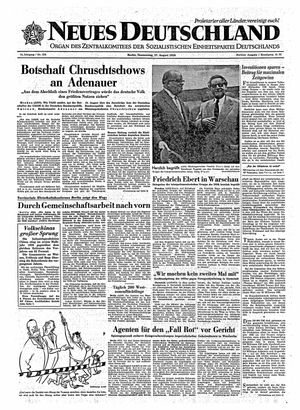Neues Deutschland Online-Archiv vom 27.08.1959