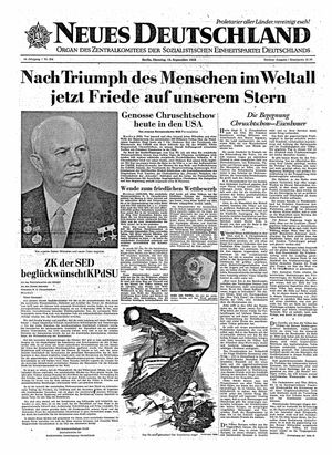 Neues Deutschland Online-Archiv vom 15.09.1959