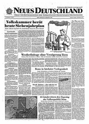 Neues Deutschland Online-Archiv vom 30.09.1959
