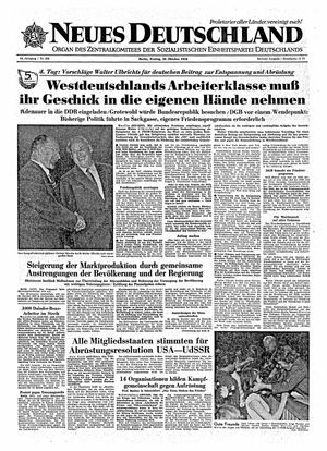 Neues Deutschland Online-Archiv vom 30.10.1959