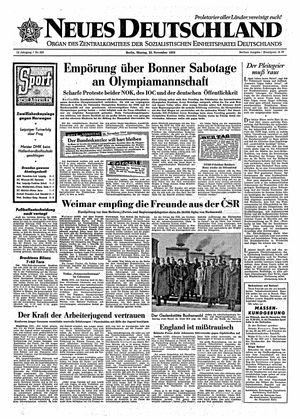 Neues Deutschland Online-Archiv vom 23.11.1959