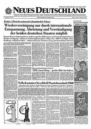Neues Deutschland Online-Archiv vom 10.12.1959