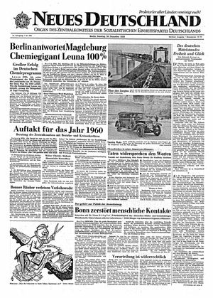 Neues Deutschland Online-Archiv vom 20.12.1959