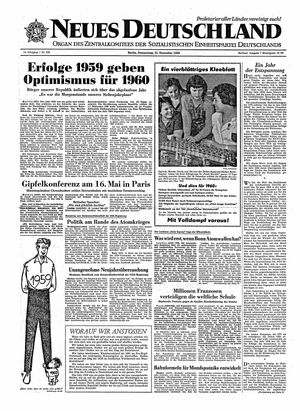 Neues Deutschland Online-Archiv vom 31.12.1959