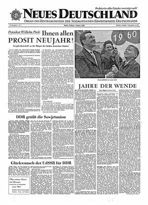 Neues Deutschland Online-Archiv vom 01.01.1960