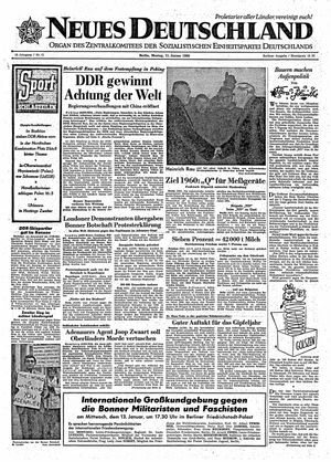 Neues Deutschland Online-Archiv vom 11.01.1960