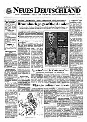 Neues Deutschland Online-Archiv vom 03.02.1960