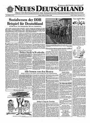 Neues Deutschland Online-Archiv vom 19.02.1960