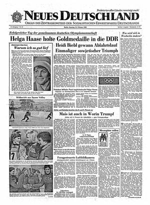 Neues Deutschland Online-Archiv vom 21.02.1960