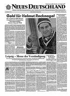 Neues Deutschland Online-Archiv vom 29.02.1960