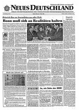 Neues Deutschland Online-Archiv on Mar 2, 1960