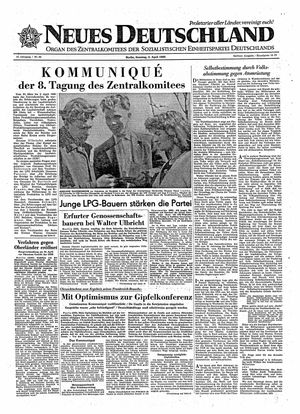 Neues Deutschland Online-Archiv vom 03.04.1960