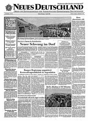 Neues Deutschland Online-Archiv vom 04.04.1960
