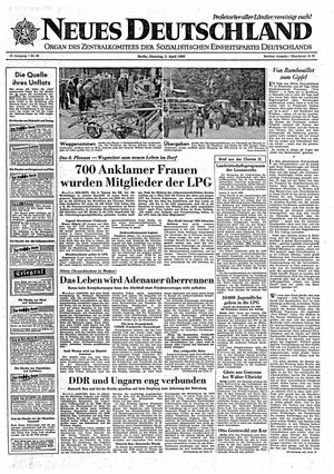 Neues Deutschland Online-Archiv vom 05.04.1960