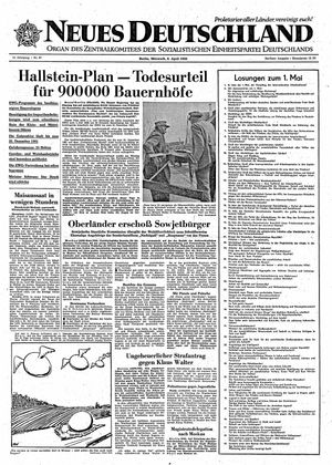 Neues Deutschland Online-Archiv vom 06.04.1960