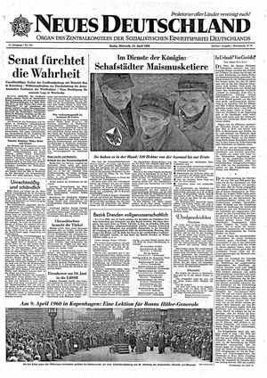 Neues Deutschland Online-Archiv vom 13.04.1960