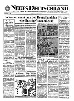 Neues Deutschland Online-Archiv vom 20.04.1960