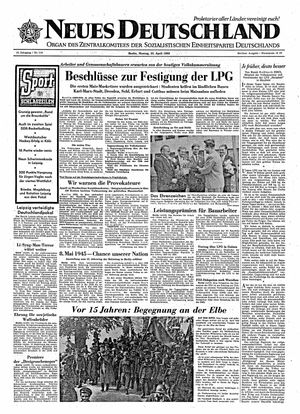 Neues Deutschland Online-Archiv vom 25.04.1960