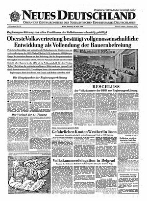 Neues Deutschland Online-Archiv on Apr 26, 1960