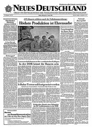 Neues Deutschland Online-Archiv vom 27.04.1960