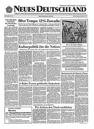 Neues Deutschland Online-Archiv vom 28.04.1960