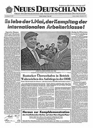 Neues Deutschland Online-Archiv vom 01.05.1960