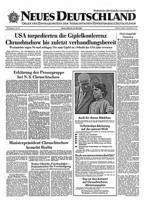 Neues Deutschland Online-Archiv vom 18.05.1960