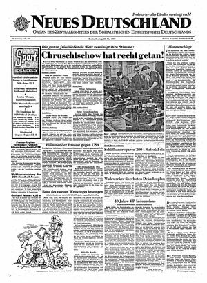 Neues Deutschland Online-Archiv vom 23.05.1960