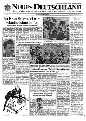 Neues Deutschland Online-Archiv vom 02.06.1960