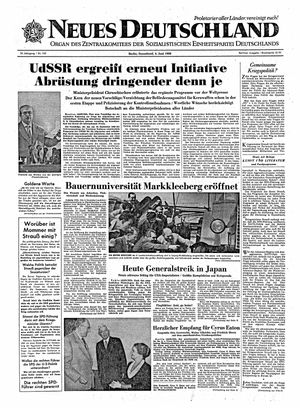 Neues Deutschland Online-Archiv vom 04.06.1960