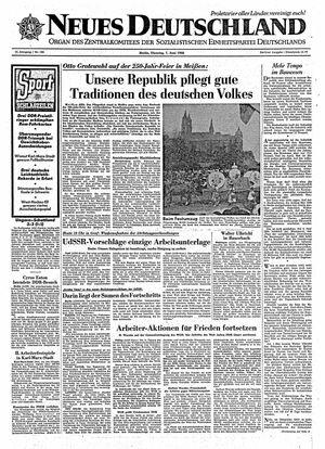 Neues Deutschland Online-Archiv vom 07.06.1960