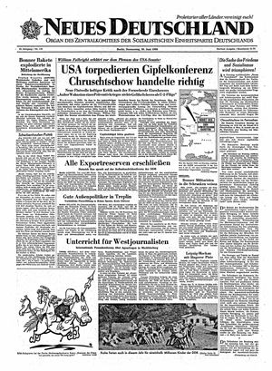 Neues Deutschland Online-Archiv vom 30.06.1960