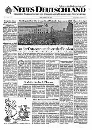 Neues Deutschland Online-Archiv vom 05.07.1960