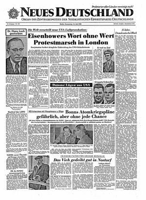 Neues Deutschland Online-Archiv vom 14.07.1960