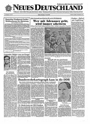 Neues Deutschland Online-Archiv vom 17.07.1960