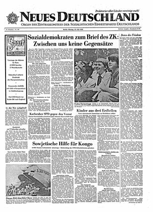 Neues Deutschland Online-Archiv vom 18.07.1960