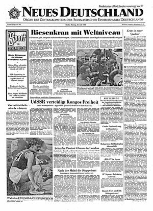 Neues Deutschland Online-Archiv vom 25.07.1960