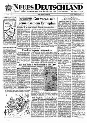 Neues Deutschland Online-Archiv vom 27.07.1960