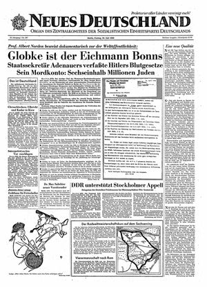 Neues Deutschland Online-Archiv vom 29.07.1960